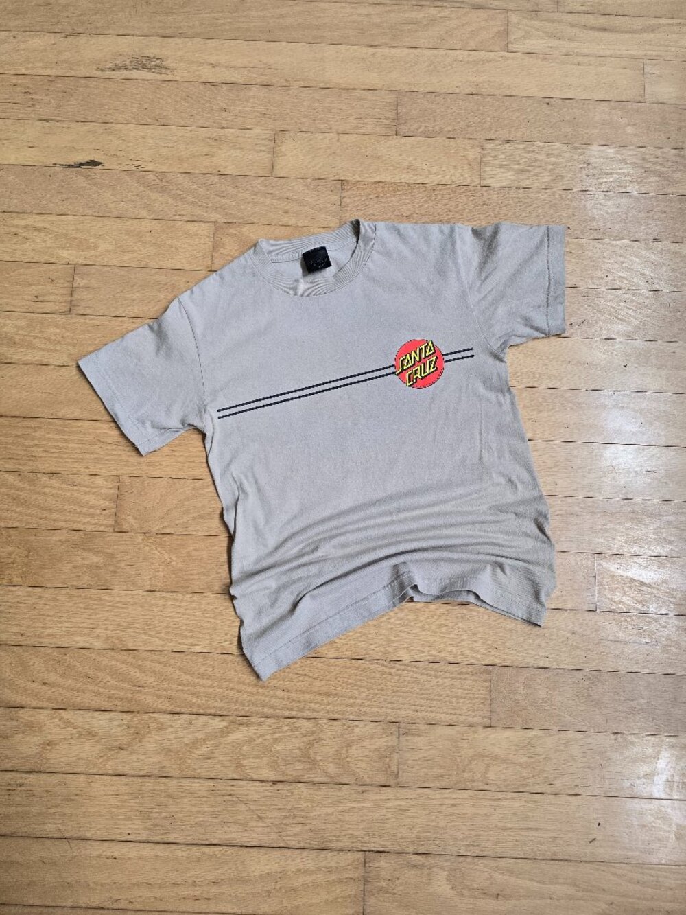 Santa Cruz Skateboards | Classic Dot logo tan cotton short sleeve t-shirt MENS S